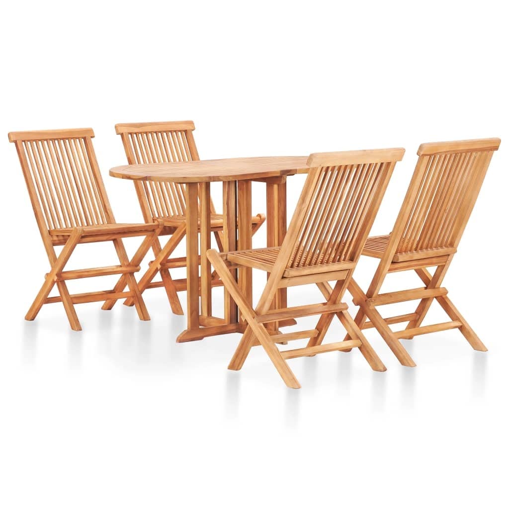 Vidaxl 5 Piece Folding Outdoor Dining Set Solid Eucalyptus Wood - Vidaxl 7 Piece Folding Outdoor 