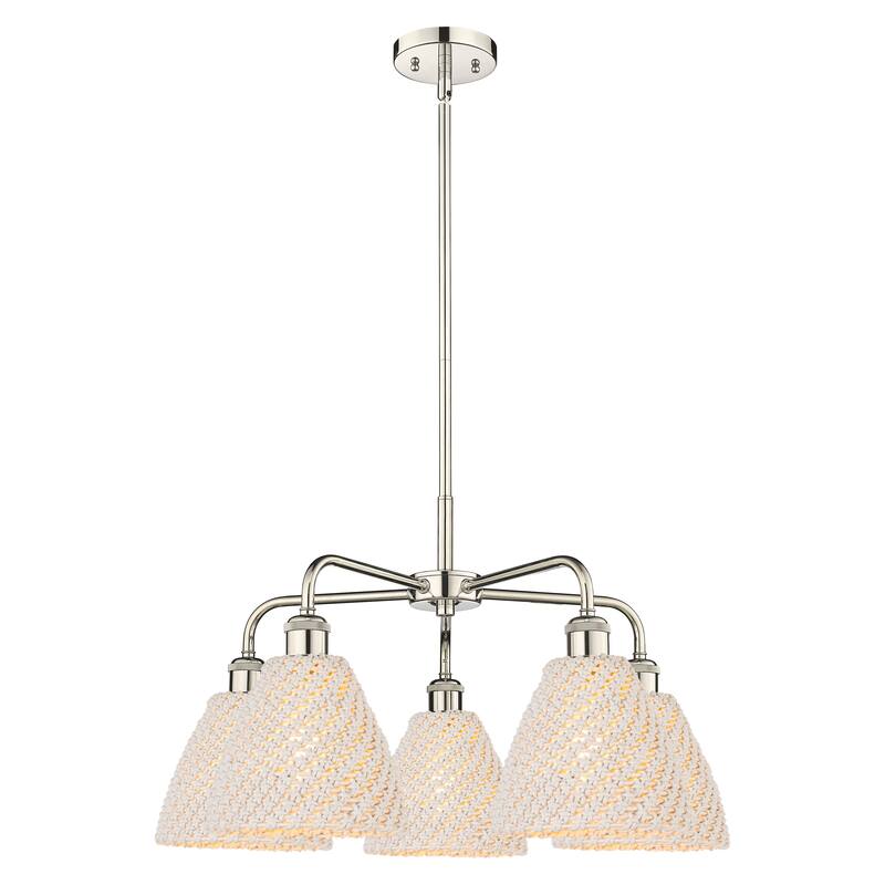 Innovations Lighting Endless Possibilities Ballston - Bristol Natural - 5 Light 26" Stem Hung Chandelier - Polished Nickel