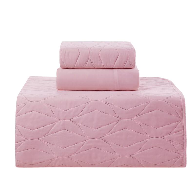 Clara Clark Ellipse Weave Toddler Bedding Set, 3PC Bedspread Set - All Season Quilted Comforter, Fitted Sheet, and Pillow Sham