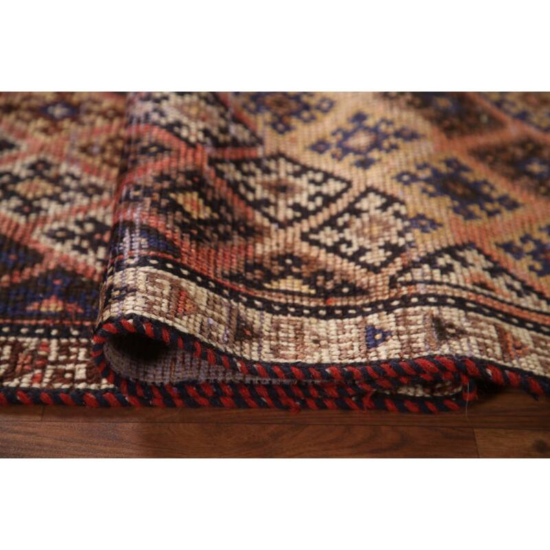Qashqai Persian Antique Runner Rug Handmade Foyer Wool Carpet - 3'3"x 7'4"