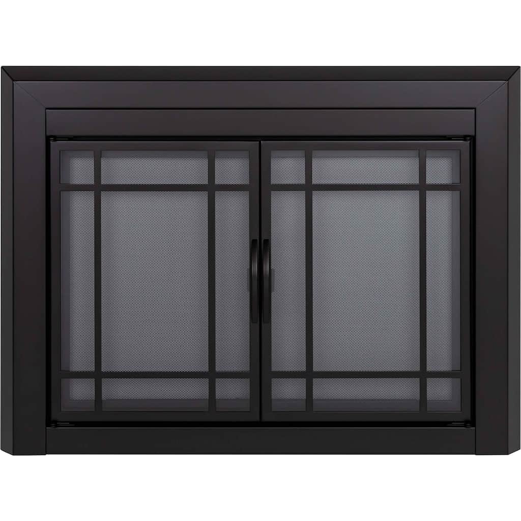 Pleasant Hearth Easton Fireplace Glass Door Small Black