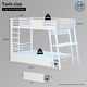 preview thumbnail 5 of 24, LED Kids Bunk Bed with Desk Twin Over Twin Metal Loft Bed 2 Drawers Power Outlets