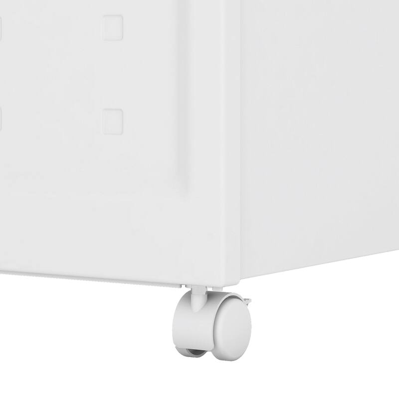 Set of 2 Collapsible Stackable Rolling File Boxes & Lids and 10 Hanging Files,Portable Plastic File Cabinet with wheels