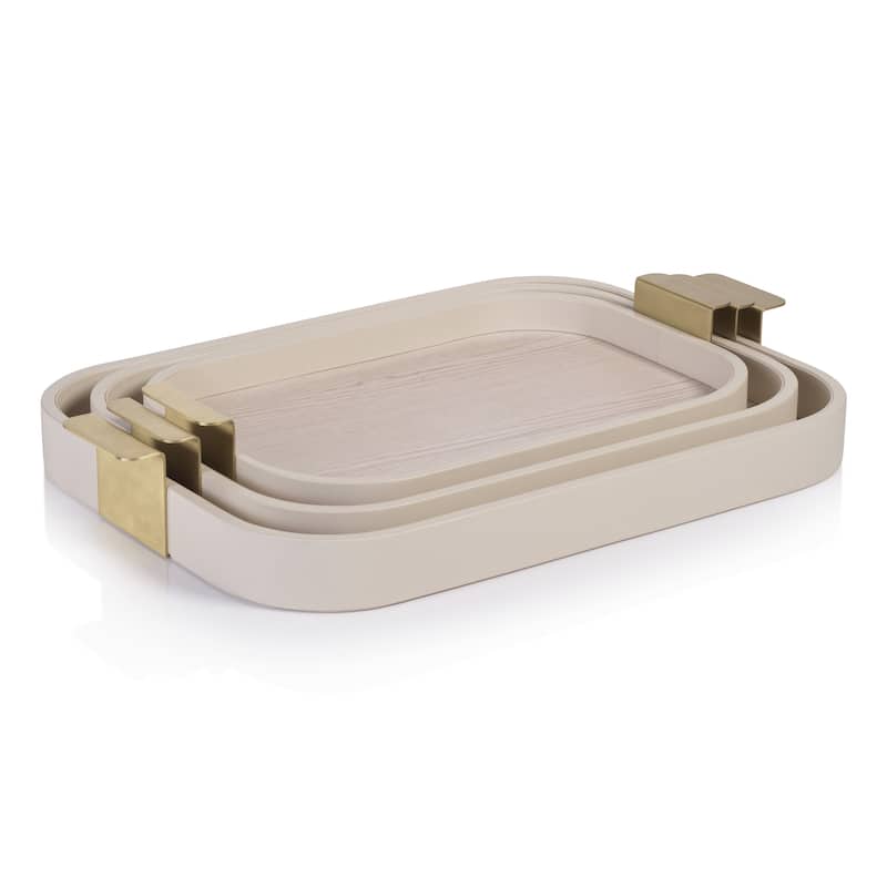 Córdoba Leather Tray with Metal Handles