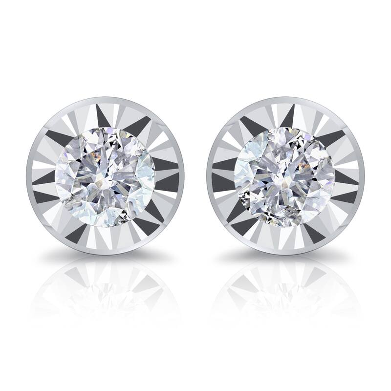Auriya 14kGold 1/6cttw Diamond Stud Earrings Bezel-set (G-H, I2-I3)