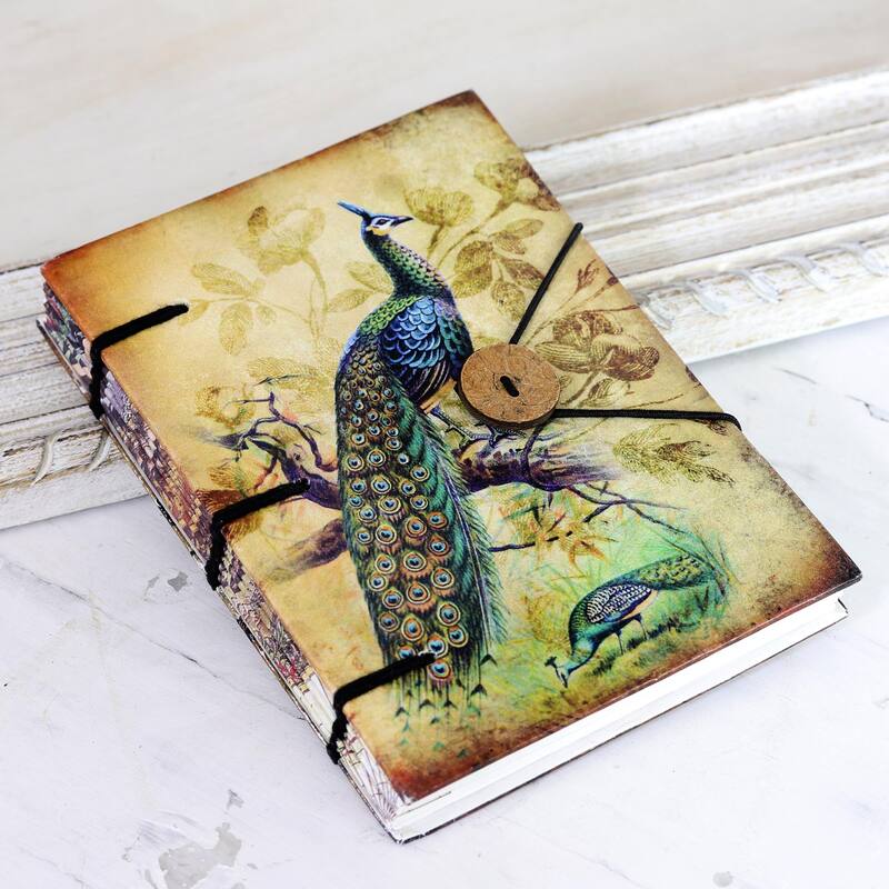 Novica Handmade Feather Light Handmade Paper Journal