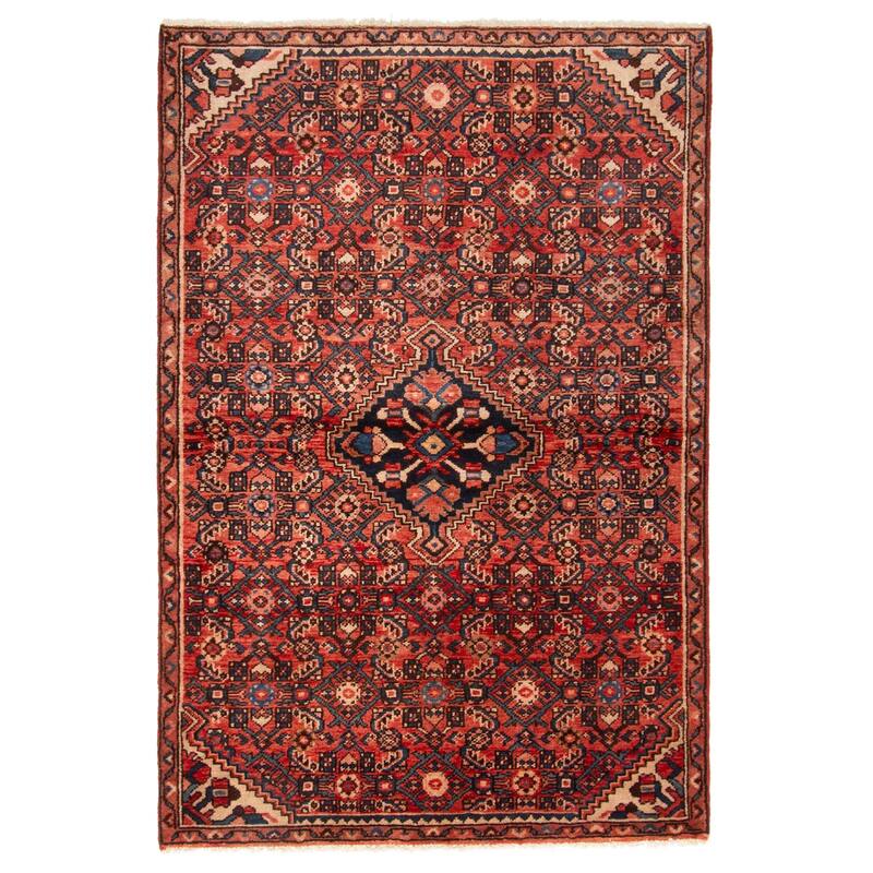 ECARPETGALLERY Hand-knotted Andelz Red Wool Rug - 3'8 x 5'6
