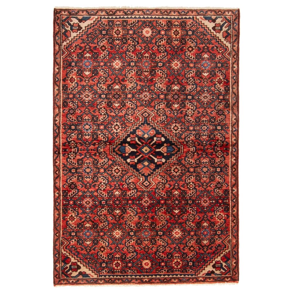 ECARPETGALLERY Hand-knotted Andelz Red Wool Rug - 3'8 x 5'6