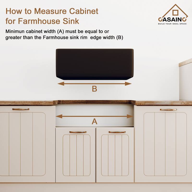 CASAINC Farmhouse/Apron-Front Single Bowl Fireclay Kitchen Sink with Bottom Grid and Strainer, cUPC Certified