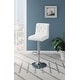 preview thumbnail 10 of 24, Adjustable Bar stool Faux Leather Tufted Chrome Base Set of 2 White