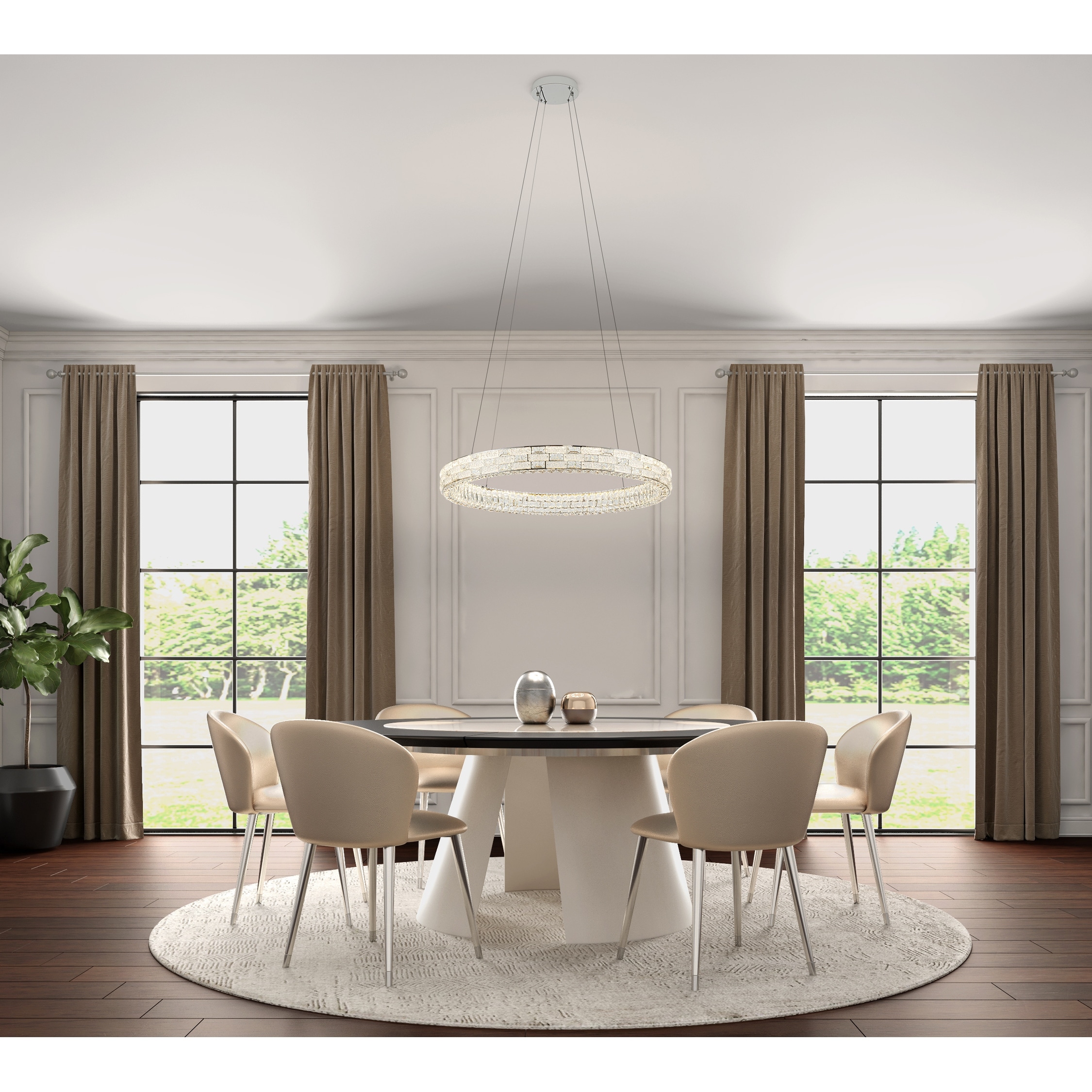 Artcraft Elegance - Integrated LED Chandelier - Chrome Finish - Crystal Glassware Shade