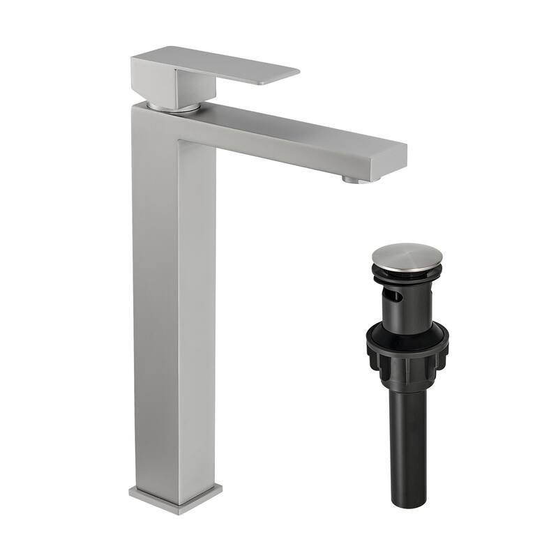 Modern Single Handle Single-Hole Bath Faucet with Drain