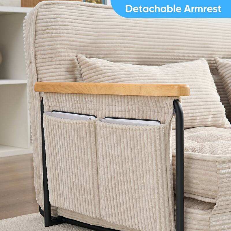 Mixoy Muti-Functional Folding Floor Sofa Bed,3-Seater,2-Seater,1-Seater Lazy Futon Sofa with 6 Position Adjustable Backrest