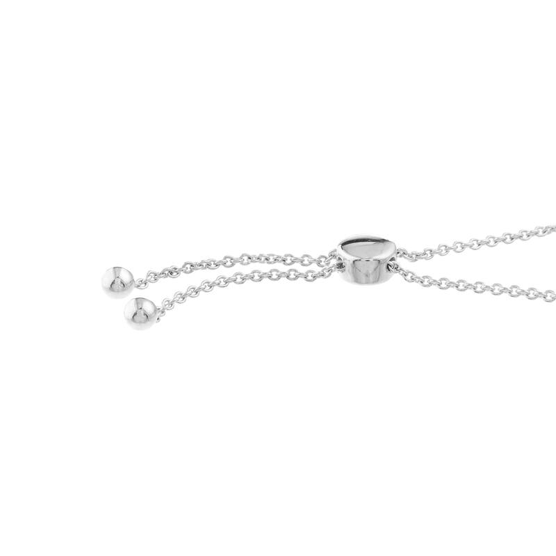 Marquee Jewels 14K Solid White Gold and 1/5 CTW Natural Diamond Bolo Tennis Bracelet