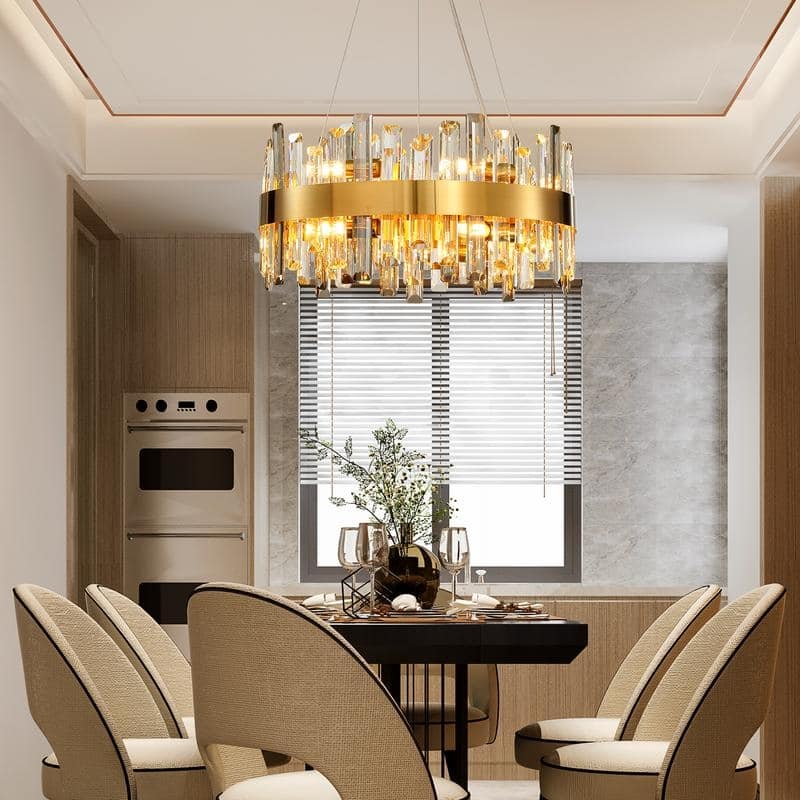 KAYLA Dimmable Round K9 Crystal Modern Chandeliers