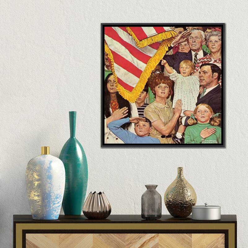 iCanvas "Salute the Flag" by Norman Rockwell Framed