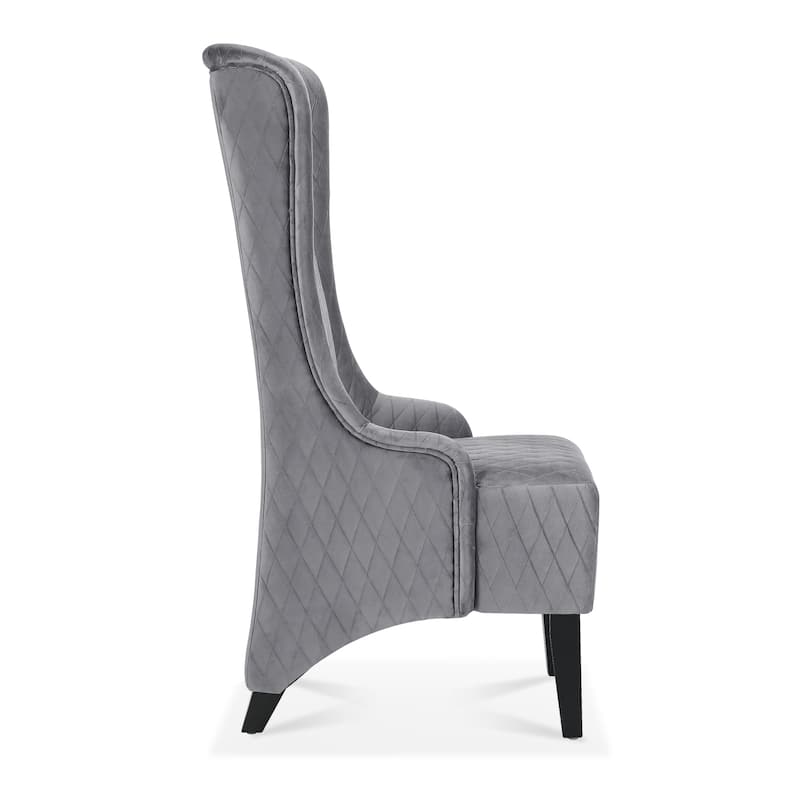 Gray 23.03" High Back Accent Chair with Solid Frame