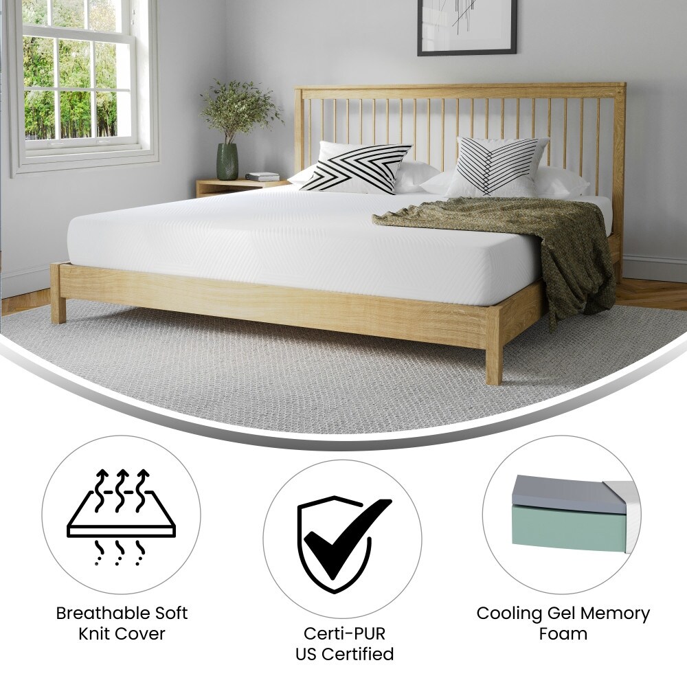 8 Inch Cooling Green Tea Pressure Relieving Memory Foam Mattress in a Box Full