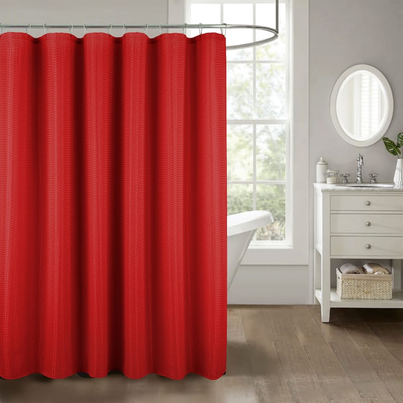 Bento Waffle Jacquard Shower Curtain