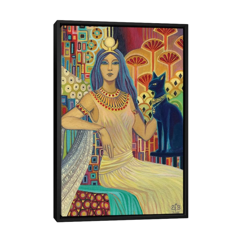 iCanvas "Bast- The Cat Goddess" by Emily Balivet Framed Canvas Print
