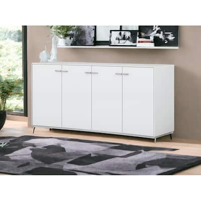 HomeRoots 72" White Buffet Table with Four Doors - 72' X '35' X '22