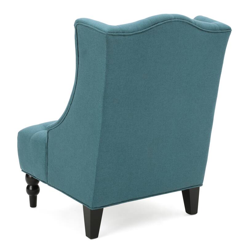 Teal Fabric 27.5" Button Tufted Club Chair