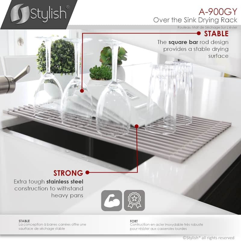 STYLISH Multipurpose Over Sink Roll-Up Dish Drying Rack