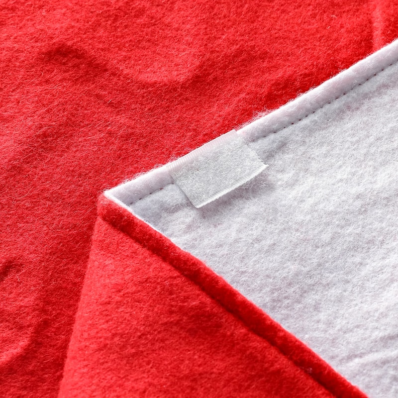 Glitzhome 42"/48"D Red & White Felt Classic Christmas Tree Skirts