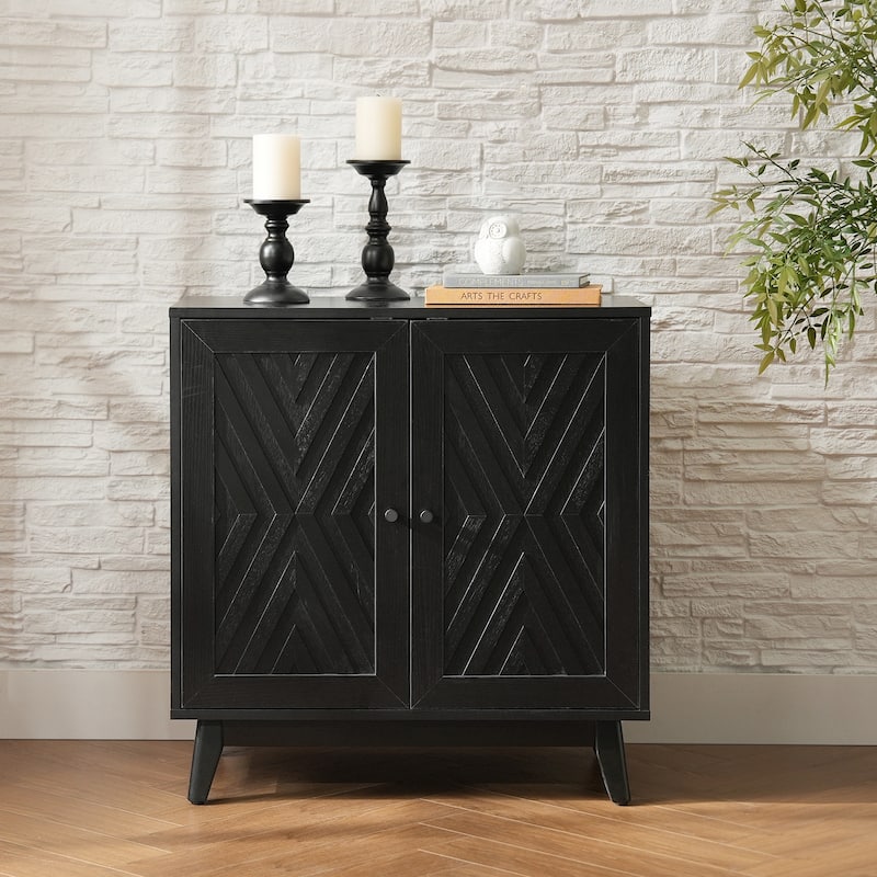 Joseph Midcentury 30"Tall 2 Door Accent Cabinet by HULALA HOME