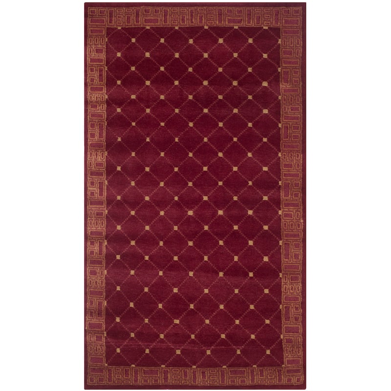 SAFAVIEH Couture Hand-knotted Nepalese Eline Wool Rug - 3' x 5' - Red - Rectangle