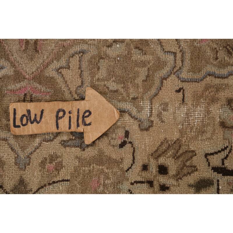 Hand Knotted Oriental 100% Wool Carpet Traditional Floral Brown Tabriz Area Rug - 11' 10'' X 8' 10''
