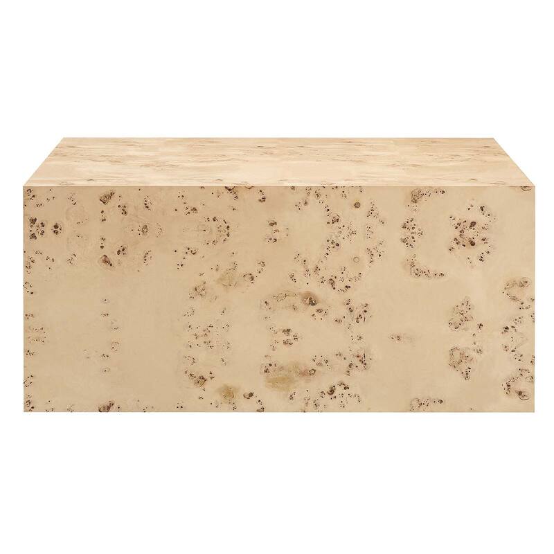 Penrod Mid-Century Burl Wood Square Coffee Table