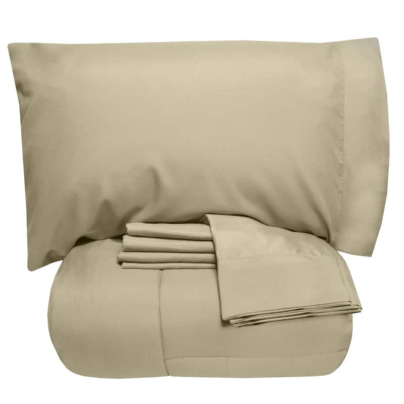 Sweet Home Collection Luxury Solid Bed-In-a-Bag with Sheet Set