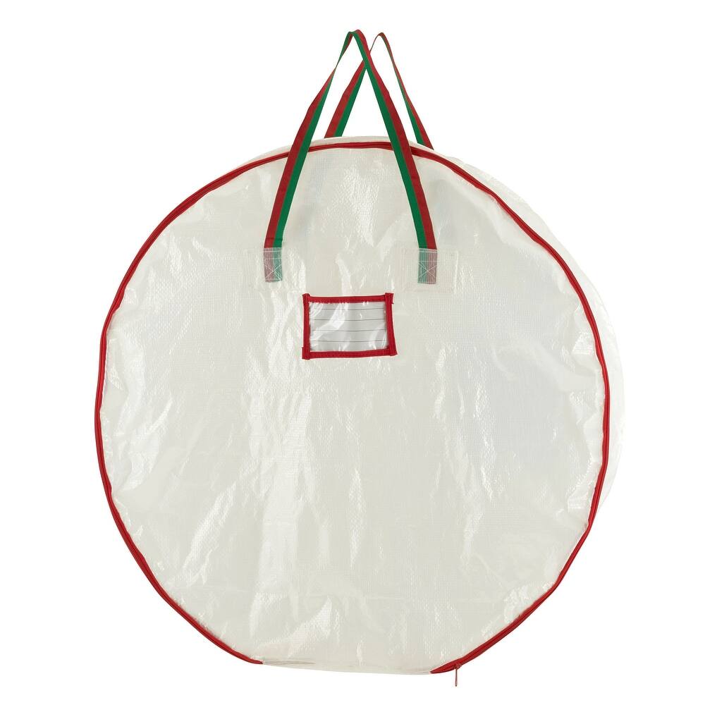 Household Essentials Christmas Wreath Storage Bag with Handles and Reusable Label