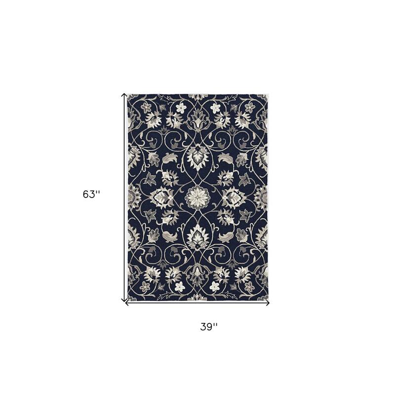 Alvan Graceful Floral Weather Resistant Classic Elegance Hand-Woven Outdoor Rug
