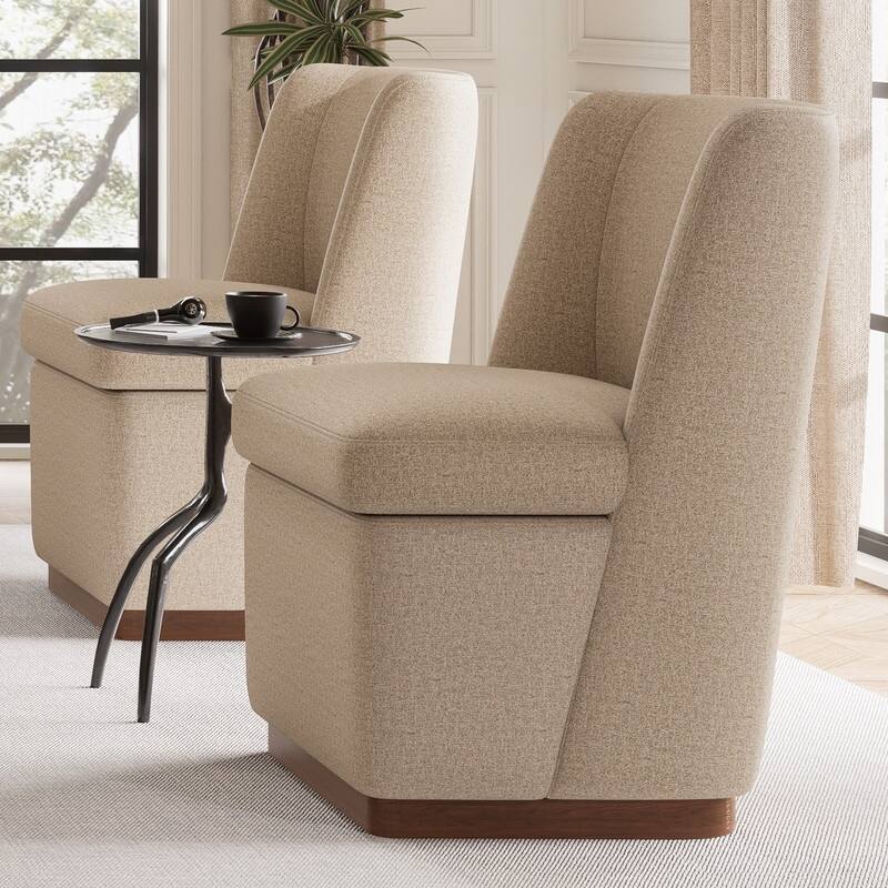 Modern Accent Chair Set of 2, Armless Chairs for Dining Room, Living Room, Bedroom