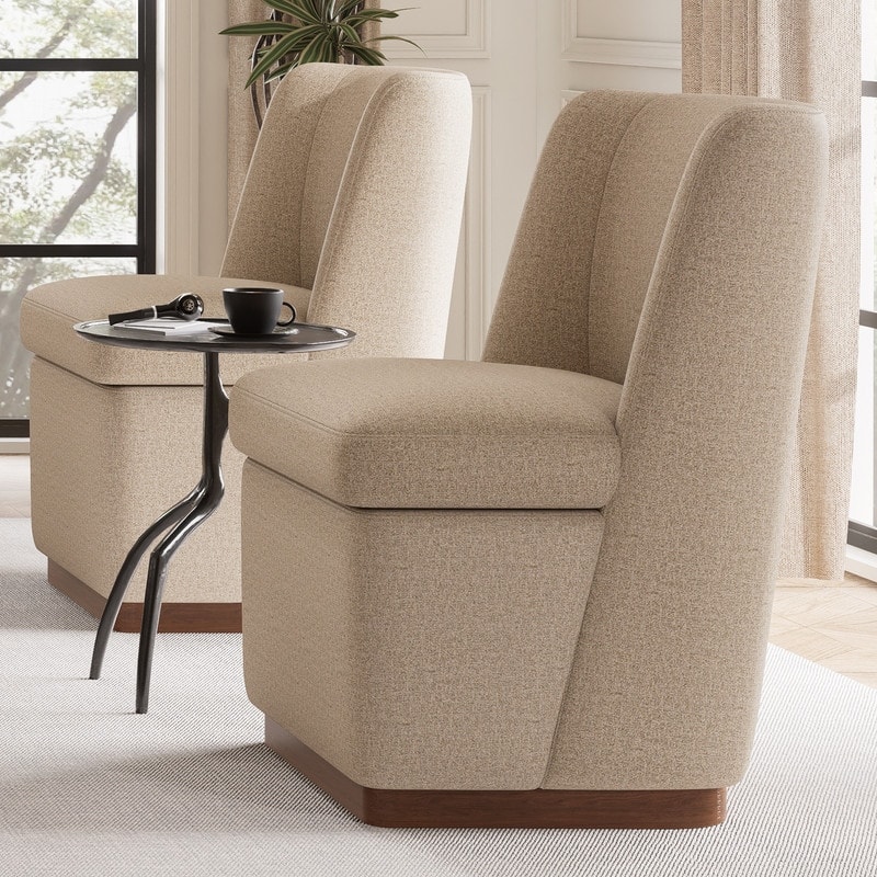 Modern Upholstered Accent Chair with Back for Dining Room, Living Room, Bedroom