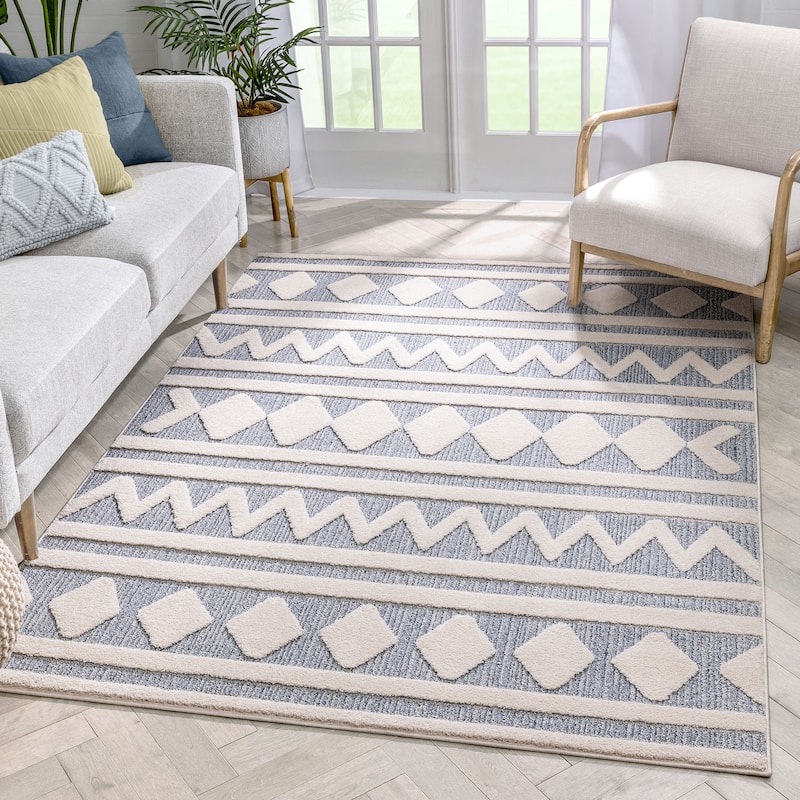 Well Woven Harlow Zara Tribal Moroccan Diamond Pattern Area Rug