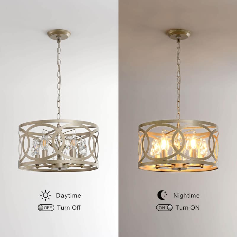 Aurelia 5-light Metal Cage Drum Pendant Chandelier