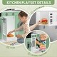 preview thumbnail 5 of 6, Green Play Kitchen with Realistic Lights & Sounds, Wooden Kitchen Playset, Idea Gift for Boys and Girls Ages 3+