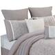 Queen Size 9 Piece Fabric Comforter Set with Medallion Prints, White
