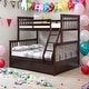 preview thumbnail 2 of 23, Twin Over Full Bunk Bed with Drawers and Guardrails,Kids Bed Design