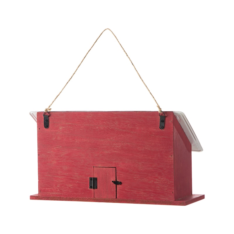 Glitzhome 14"L Distressed Wood/Metal Licence Plates Cottage Birdhouse