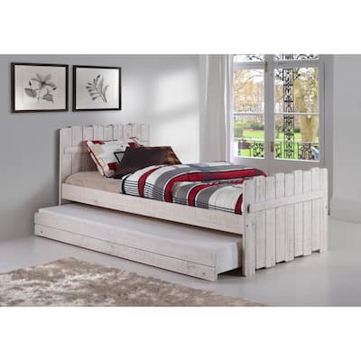 Donco Kids Rustic Sand Twin Tree House Bed with Twin Trundle
