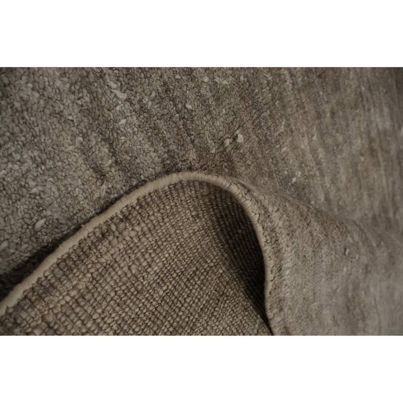 Hand Knotted Oriental Silk Carpet Tribal Contemporary Greys & Charcoal Gabbeh Area Rug - 12' 11'' X 9' 5''