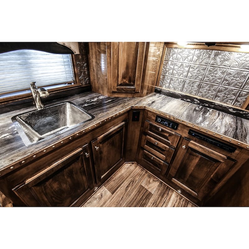 17-in Large Square Hammered Copper Bar/Prep Sink in Nickel (BS17EN)