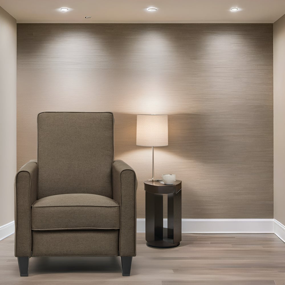 Pushback Recliner Chair – Compact Home Theater Seating with Armrests & Adjustable Footrest, Perfect for Small Spaces