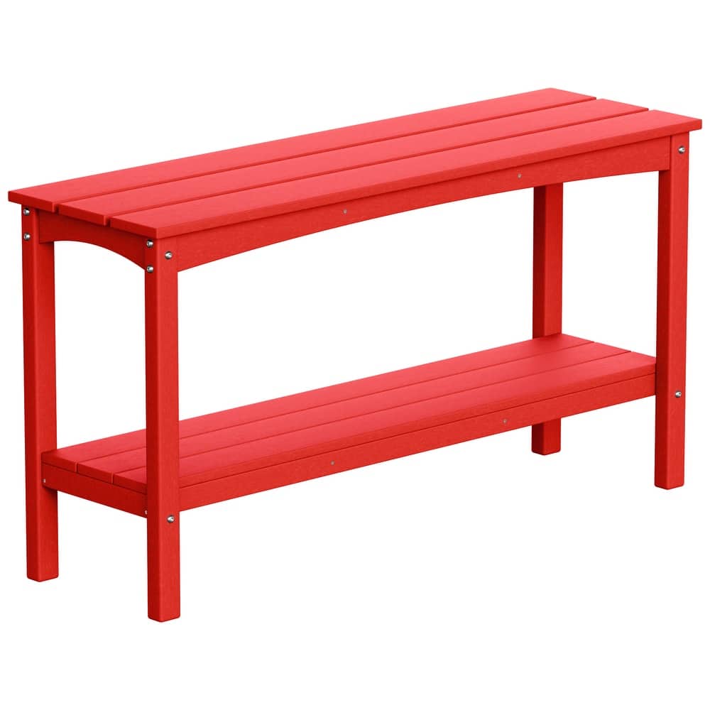 Laguna Hdpe All Weather Outdoor Patio Two Shelf Table
