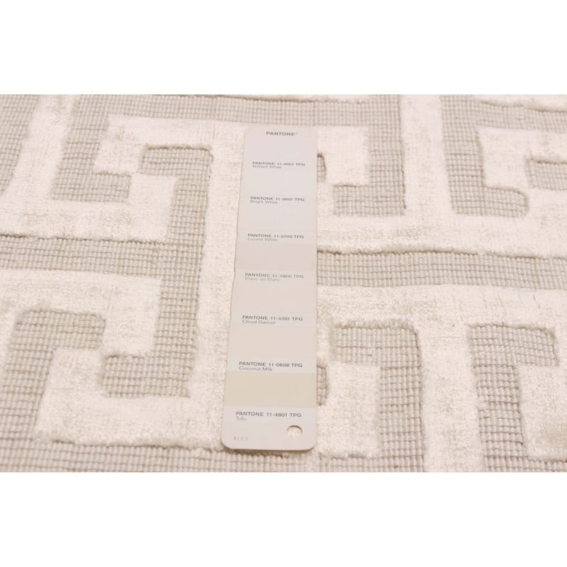 ECARPETGALLERY Hand Loomed Kashkuli Gabbeh White Viscose Rug - 5'6 x 7'10