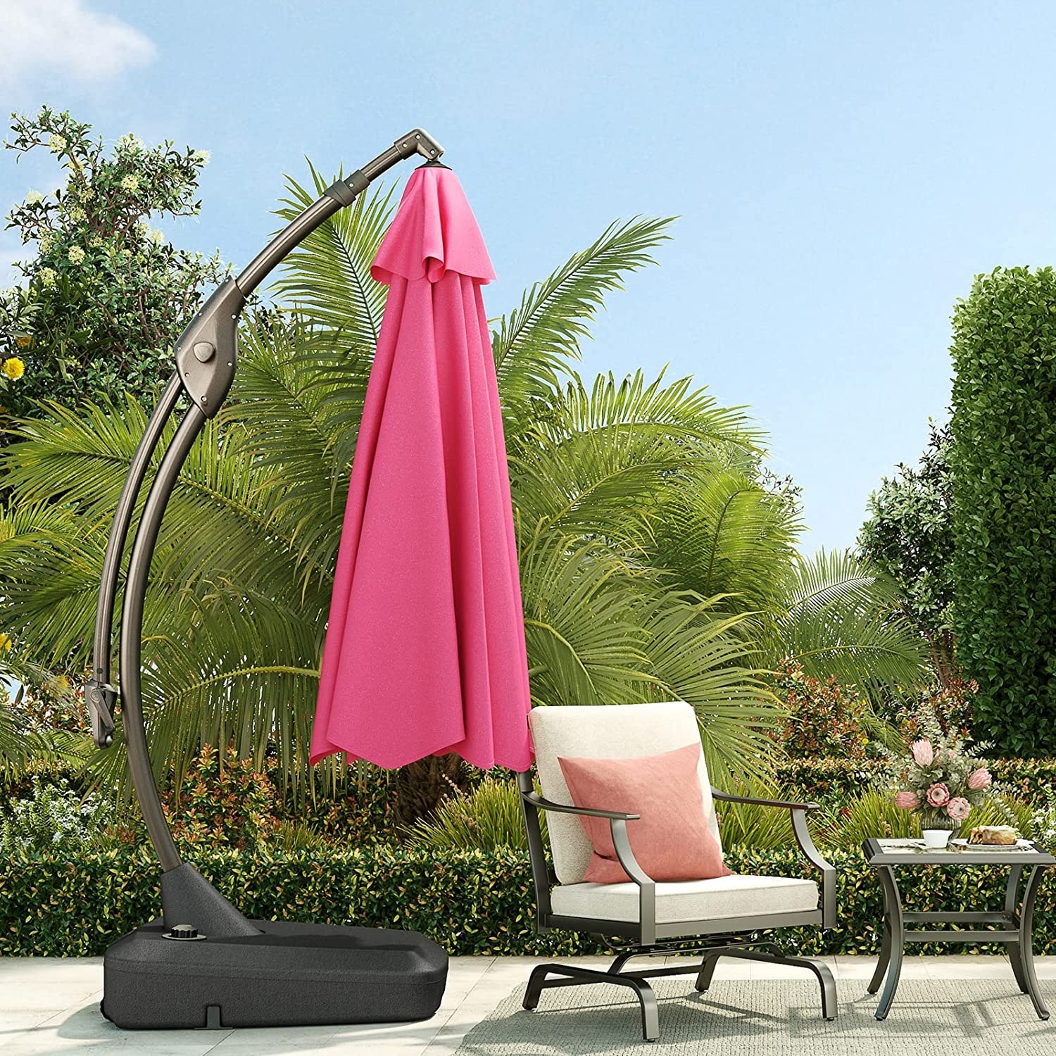 Grand patio deluxe 10 ft curvy aluminum offset umbrella top